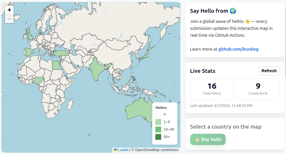 Say Hello Map